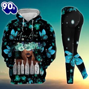 Black Girl You Are Amazing All Over Print Leggings Hoodie Set Outfit For Women