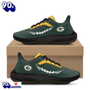 Black Green Bay Packers Running Shoes