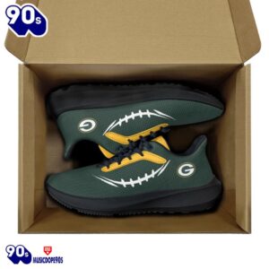 Black Green Bay Packers Running Shoes