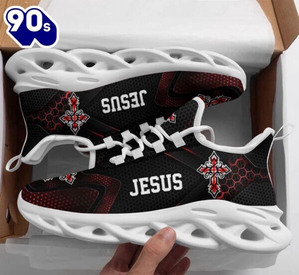 Christian Running,   Black Jesus Running Sneakers Max Soul Shoes For Men And Women