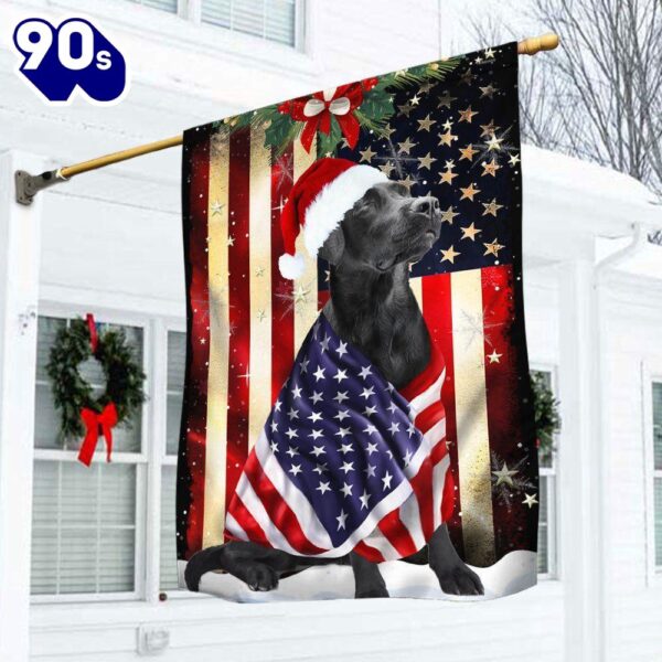 Black Labrador Retriever Flag Merry Christmas  Decorate For Christmas