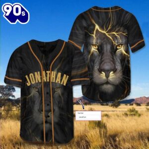 Black Lion King Baseball Jersey…