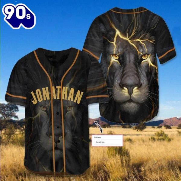 Black Lion King Baseball Jersey – Lion Custom Baseball Jersey Shirt For Men and Women  Gift Christmas