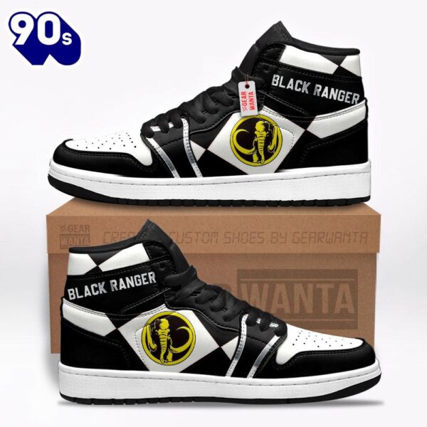 Black Ranger Mighty Morphin Power Rangers J1 Shoes Custom Sneakers