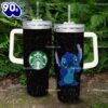 Black Rhinestone Bling Stitch Cartoon Custom Stanley Quencher 40oz Stainless Steel Tumbler