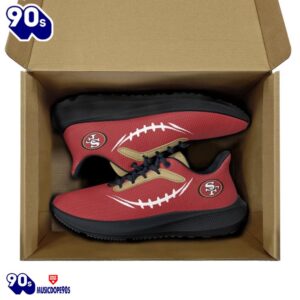 Black San Francisco 49ers Running Shoes