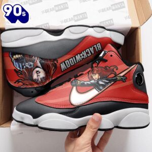 Black Widow Air Jordan 13 Sneakers Super Heroes Custom Shoes