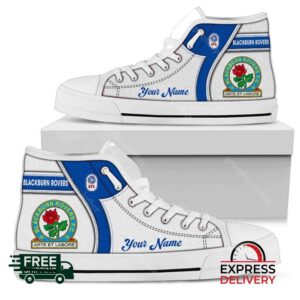 Blackburn Rovers Personalzied High Top Canvas Shoes