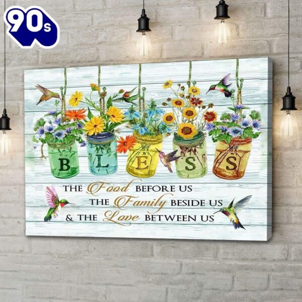 Bless The Food Before Us Canvas Wall Art  Gift Christmas