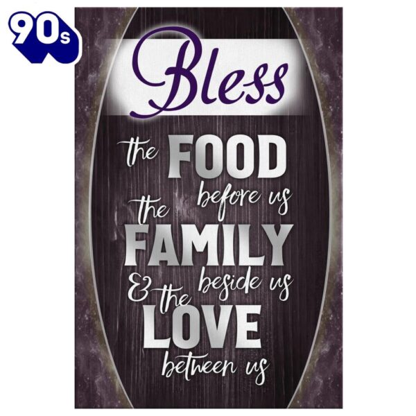 Bless The Food Before Us The Family Beside Us Canvas Wall Art Prints   Gift Christmas