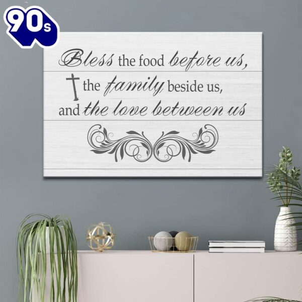 Bless The Food Before Us Wall Art Canvas  Gift Christmas