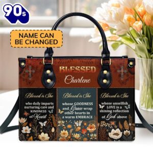 Blessed Is She Personalized Leather…