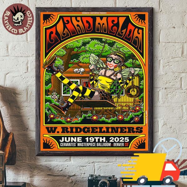 Blind Melon With Ridgeliners Poster For Show In Denver Colorado At Cervantes Masterpiece Ballroom On June 19 2025 Canvas