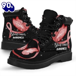 Blood Cancer Awareness Leather Boots Ribbon Butterfly Shoes Gift