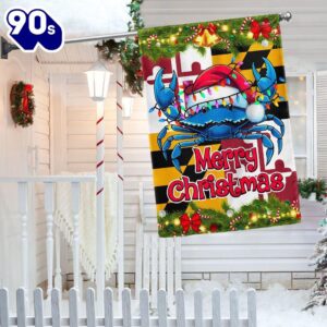 Blue Crab Merry Christmas Maryland Flag  Decorate For Christmas