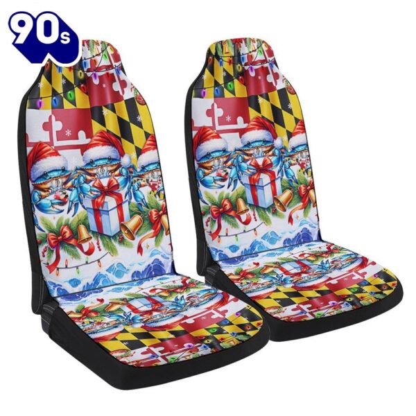 Blue Crabs Merry Christmas Maryland Seat Cover Cars  Gift For Christmas