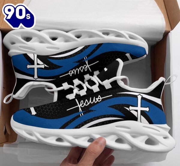 Christian Running,   Blue Jesus Running Sneakers Max Soul Shoes For Men And Women