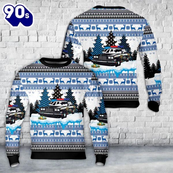 Blue Line Christmas Tree Sweater