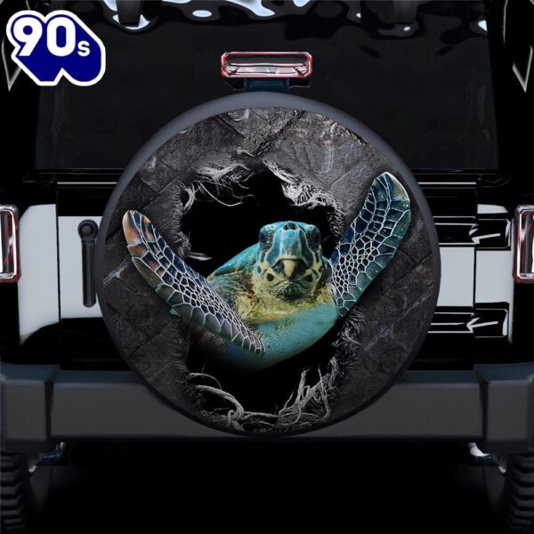 Blue Sea Turtle 3d Car Spare Tire Covers Gift For Campers