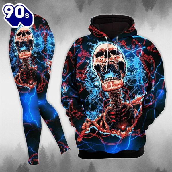 Blue Thunder Skeleton Combo Hoodie And Leggings