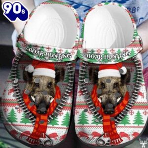 Boar Hunting Christmas Rubber Clog Shoes Comfy Footwear