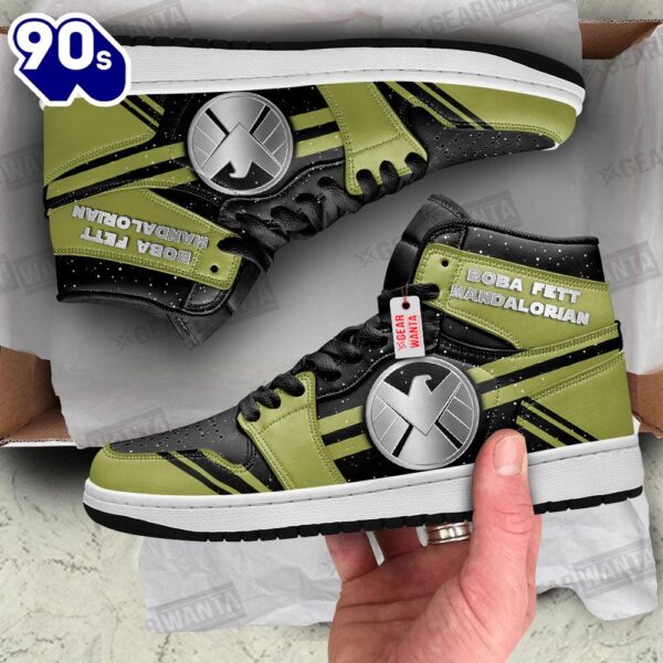 Boba Fett Mandalorian Star Wars Symbol J1 Shoes Custom