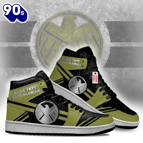 Boba Fett Mandalorian Star Wars Symbol J1 Shoes Custom