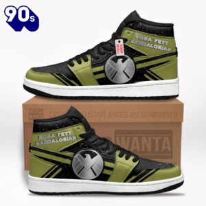 Boba Fett Mandalorian Star Wars Symbol J1 Shoes Custom