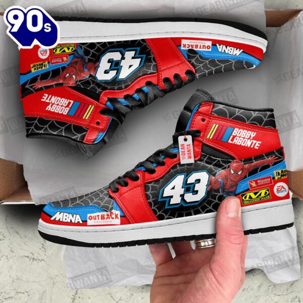 Bobby Labonte J1 Shoes Custom Spiderman #43 Sneakers