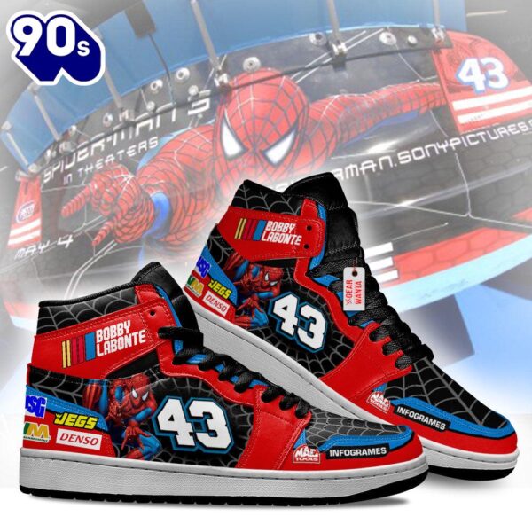 Bobby Labonte J1 Shoes Custom Spiderman #43 Sneakers