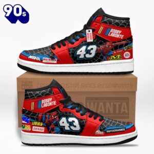 Bobby Labonte J1 Shoes Custom Spiderman #43 Sneakers