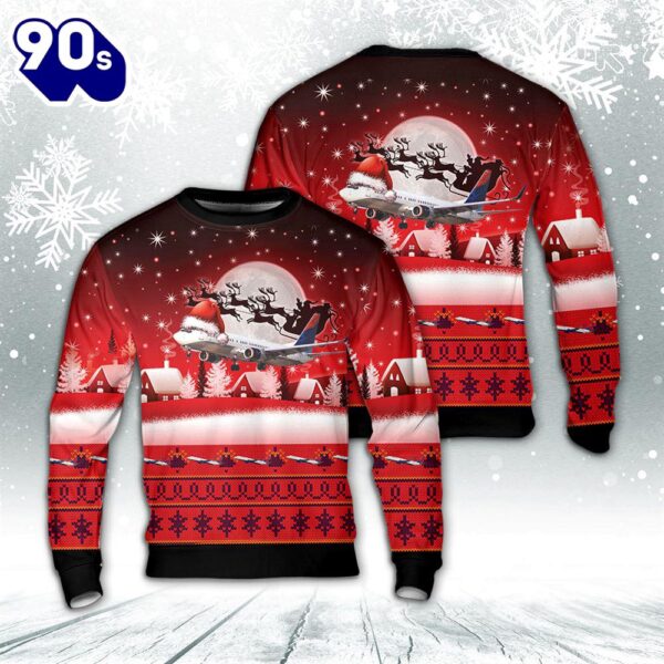 Boeing 737 Next Generation Delta Airlines Boeing 737-800 Christmas Aop Sweater