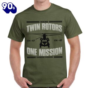 Boeing CH-47 Chinook Twin Rotors, One Mission Classic Unisex T-Shirt Gildan