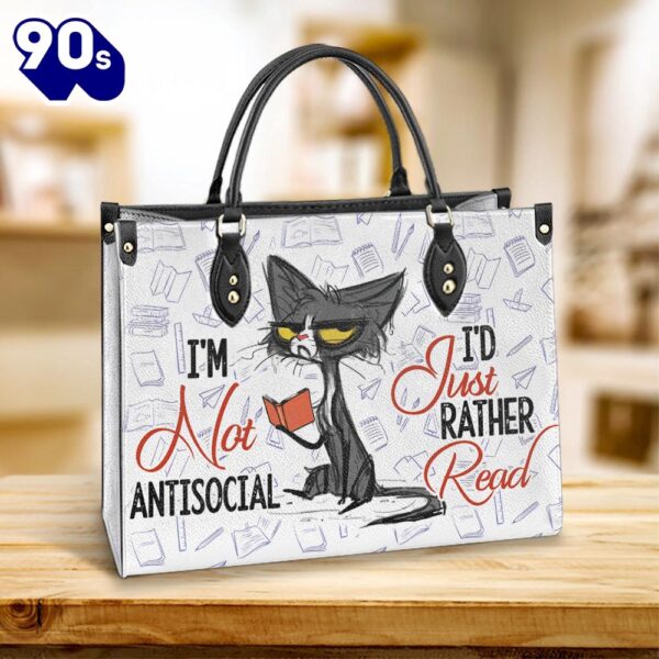 Book Im Not Antisocial Id Just Rather Read Leather Bag Christ Gifts Leather Bags  Gift For  Women Christmas