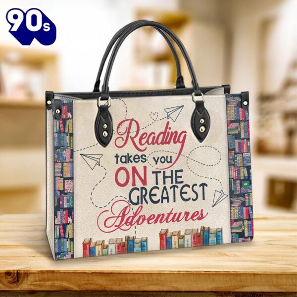 Book Reading Takes You On The Greatest Adventures Leather Bag Christ Gifts Leather Bags  Gift For  Women Christmas