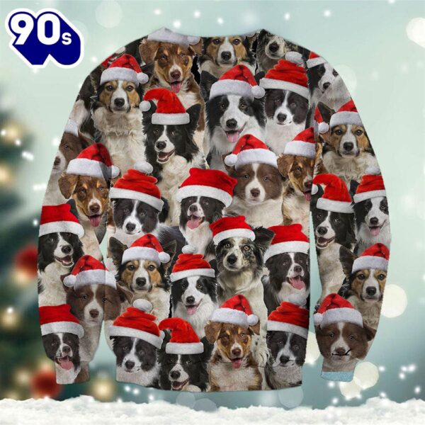 Border Collie Merry Christmas Ugly Premium Sweater