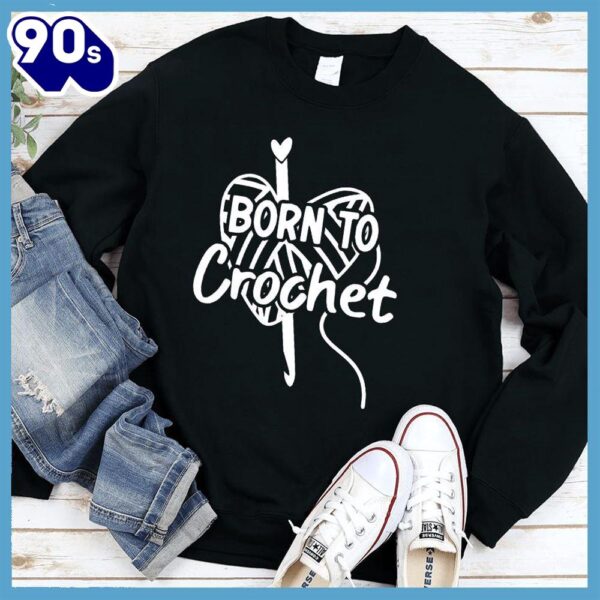 Born To Crochet Sweatshirt , Happy HalloThanksMas Shirt