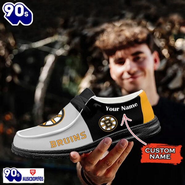 Boston Bruins NHL Hey Dude Shoes Custom Name Perfect Gift