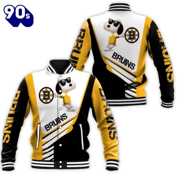 Boston Bruins Snoopy For Fans 3D Baseball Jacket For Men Women