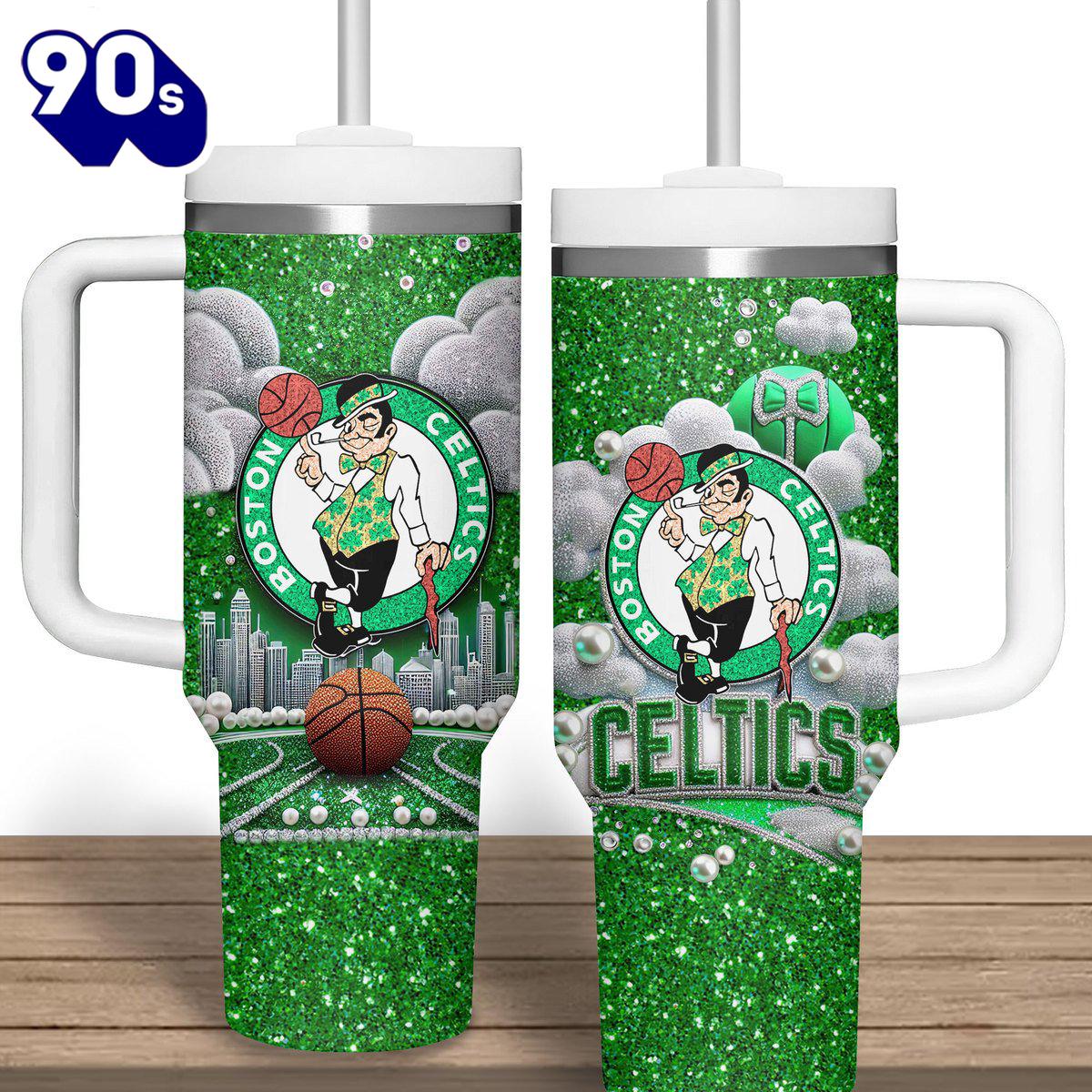 Boston Celtics NBA Custom Stanley Quencher 40oz Stainless Steel Tumbler 1 Boston Celtics NBA Custom Stanley Quencher 40oz Stainless Steel Tumbler 1