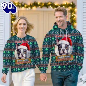 Boston Terrier Dog Make Christmas Magical Christmas Sweatshirt & Hoodie