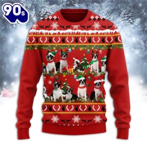 Boston Terrier Merry Christmas Ugly…