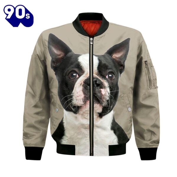 Boston Terrier – Unisex 3D Graphic Bomber Jacket