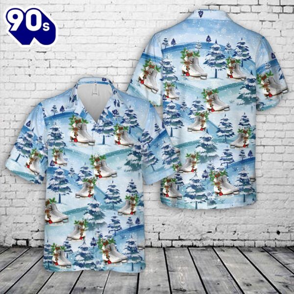 Botas Dagmar Figure Ice Skates Christmas Hawaiian Shirt