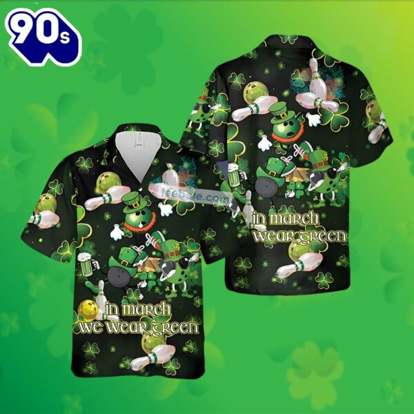 Bowling Shamrock St Patrick Green Hawaiian Shirts Nearby 2025