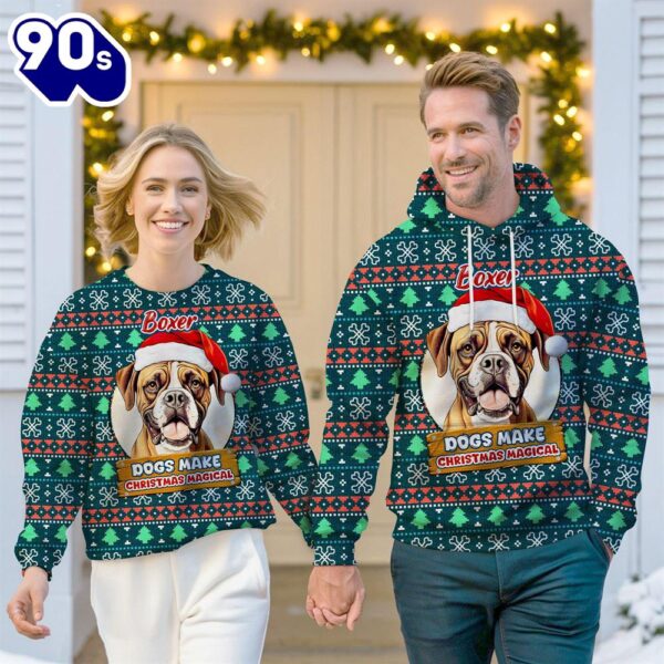 Boxer Dog Make Christmas Magical Christmas Sweatshirt & Hoodie