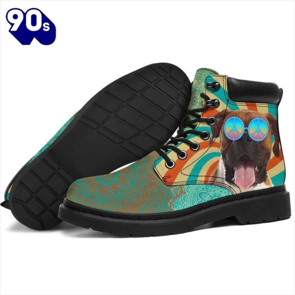 Boxer Leather Boots Funny Hippie Style Shoes