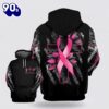 Breast Cancer Awareness Faith Hope Love Ribbon With Sunflower And Cross Hoodie