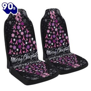 Breast Cancer Christmas Merry Christmas Christmas Tree Seat Cover Cars Gift Xmas