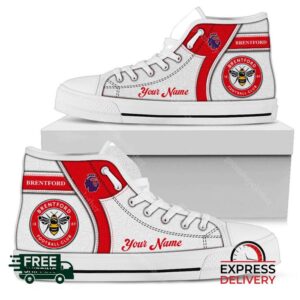 Brentford FC Personalzied High Top Canvas Shoes